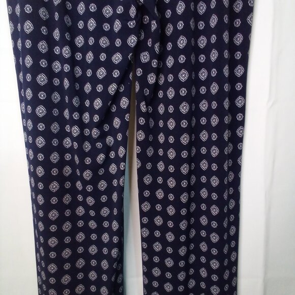 Vince Camuto Pants Women S Pull On Elastic Waist Soft Stretched Pattern Blue - Picture 14 of 16